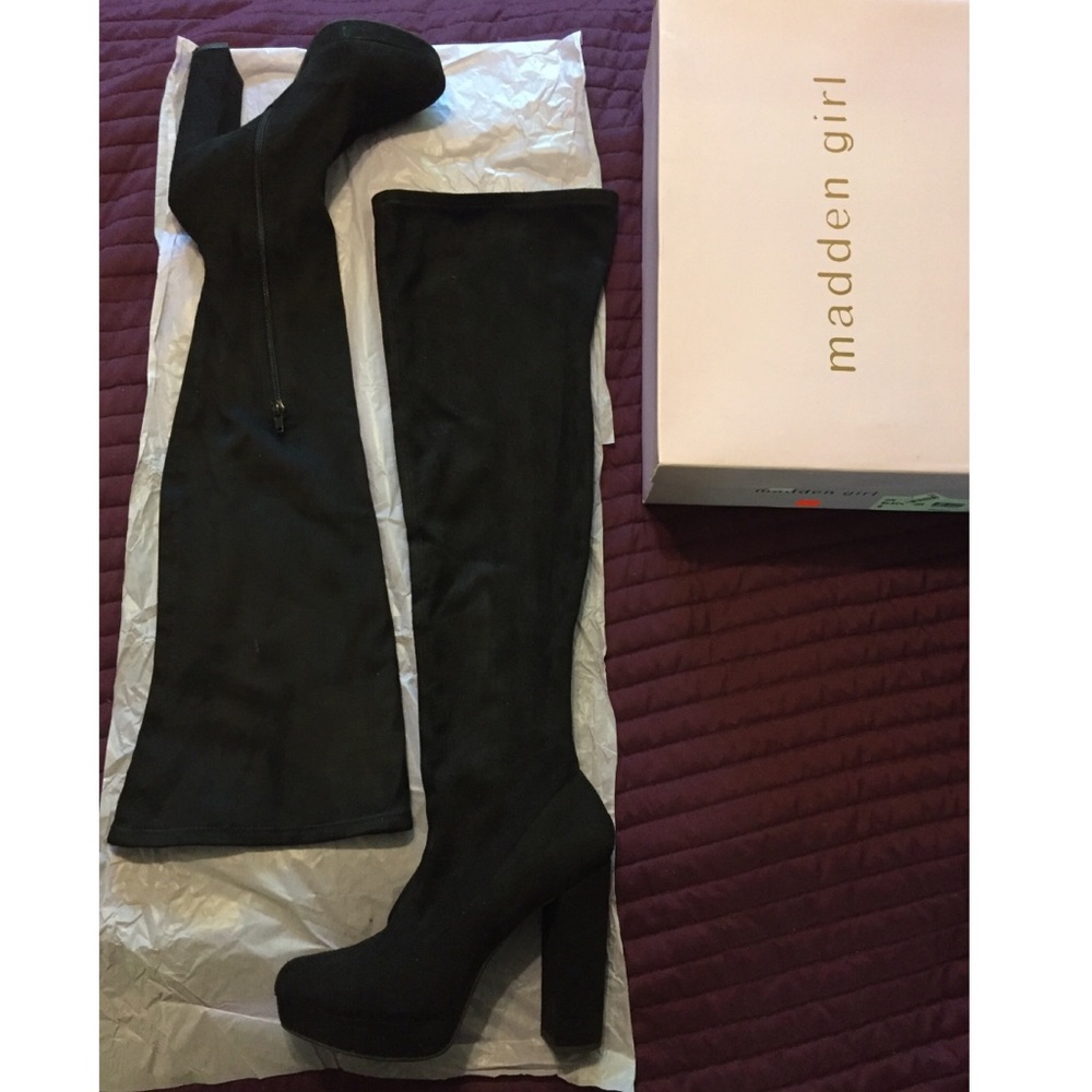 Madden Girl Over the Knee Platform Heeled Boots
